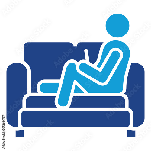 Cuadro en lienzo Sedentary Lifestyle Icon