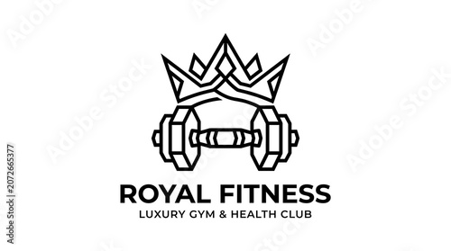 Royal Fitness Luxury Gym and Health Club Logo Design.