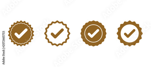 Valokuva Verified Checkmark Badge Icon Set, approved