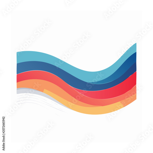 Abstract colorful wave pattern on white background