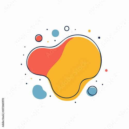 Abstract Organic Shapes with Dots and Circles