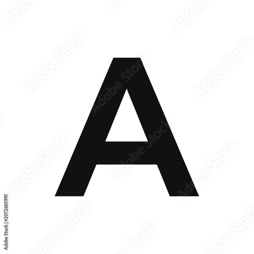 Black letter A vector icon