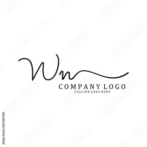 Hand Write W and N Logo Design