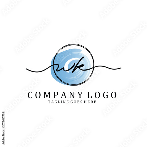 Hand Write W and K Logo Design