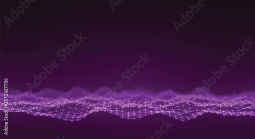 Purple, glowing, digital wave, futuristic background, neon lights