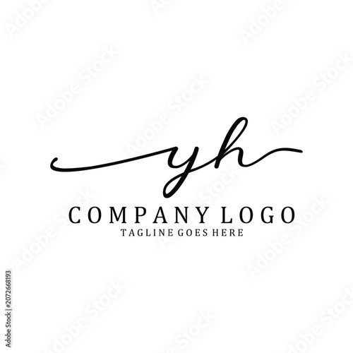 Hand Write Y and H Logo Design