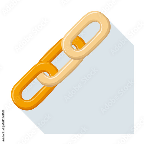 Orange and beige chain link on transparent background
