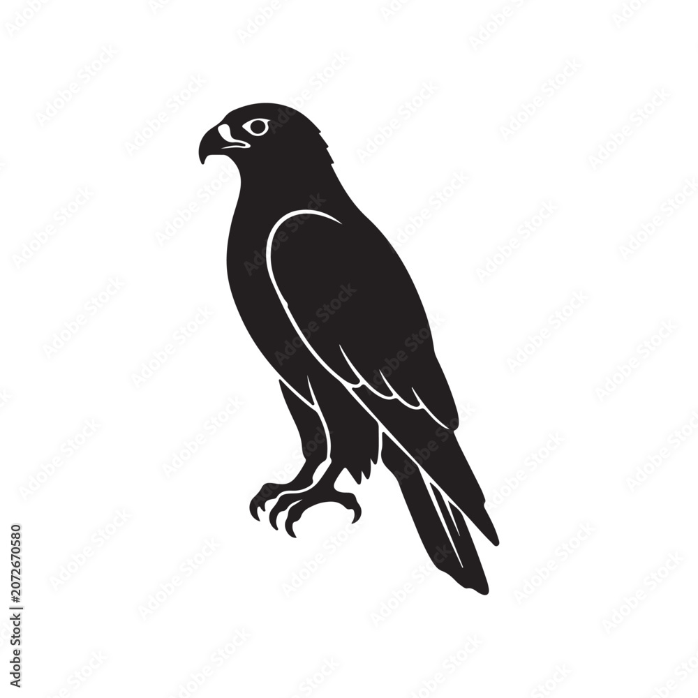 Fototapeta premium Arabic hawk silhouette icon vector flat design