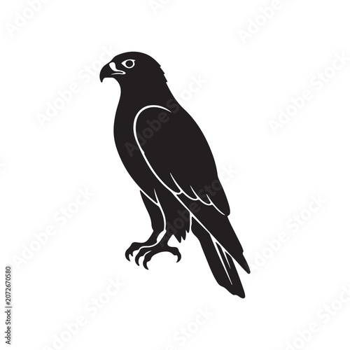 Arabic hawk silhouette icon vector flat design