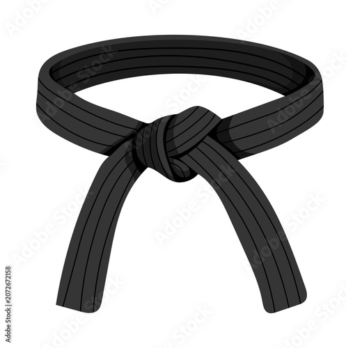 Bild auf Leinwand Martial Arts Black Belt Illustration Isolated on White Background