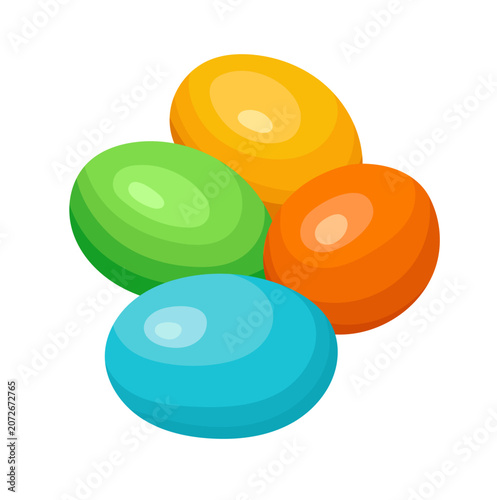 Obraz na płótnie Jelly Bean Candy Illustration Isolated on White Background