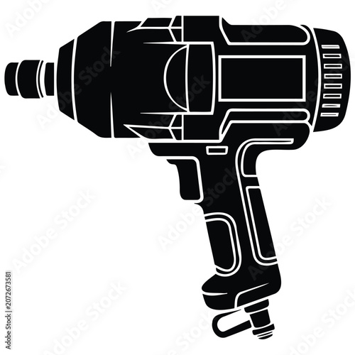 Canvastavla A black and white image of an impact wrench used for loosening bolts