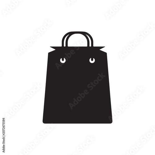 Shoping bag silhouette icon vector flat design