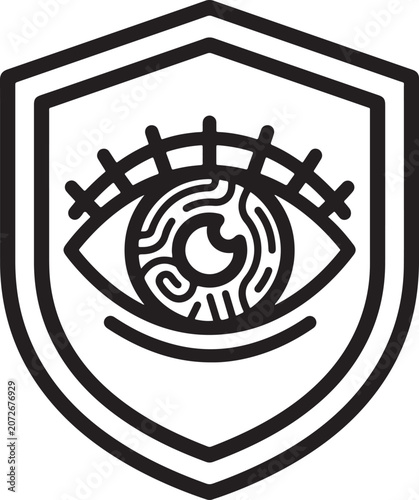 Cyber Security Eye Shield Protection Icon