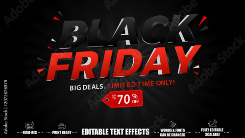 Black Friday Editable Text Effects – Discount Banner Style