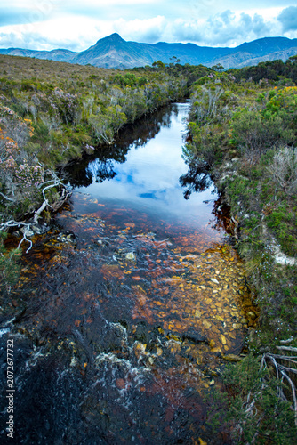 Foto Tasmanian southwest Wilderness River Landscape