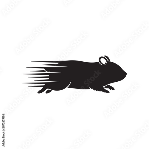Searing hamster silhouette icon vector flat design