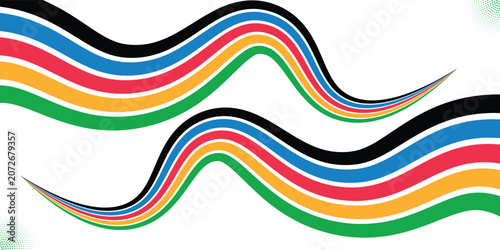 Obraz na plátne Five Lines Dynamic Design Colorful modern illustration. eps 10