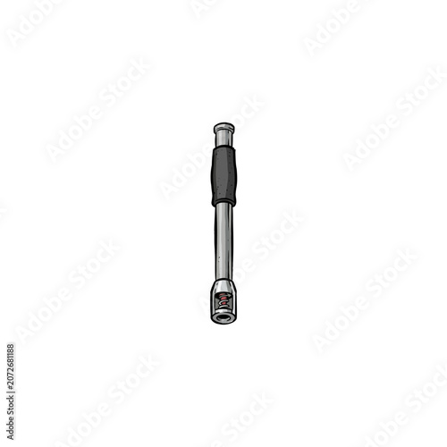 Stainless Steel Bottling Wand With Black Textured Grip Metal Ferrule And Beverage Dispensing Nozzle Vector Illustration