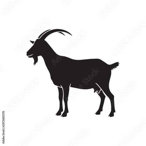 Indian goat silhouette icon vector flat design
