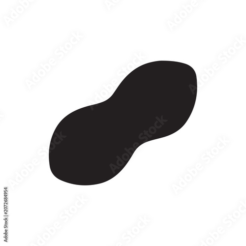 Peanut kernel silhouette icon vector flat design