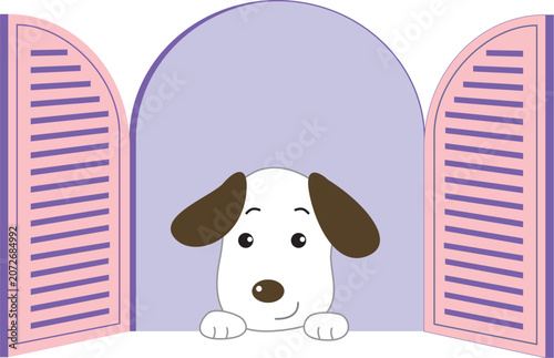 窓辺の犬
