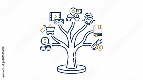 E-commerce and Logistics Halftone Icon Pattern in Gold