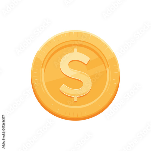 Gold currency symbol dollar sign vector