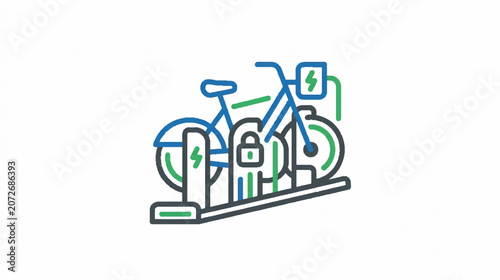 Electric Bicycle and Traditional Bike Dotted Pattern Banner