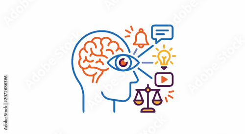 Creative Thinking and Communication Icons in Dotted Style