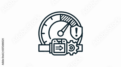 Modern halftone speedometer and mechanical gears design