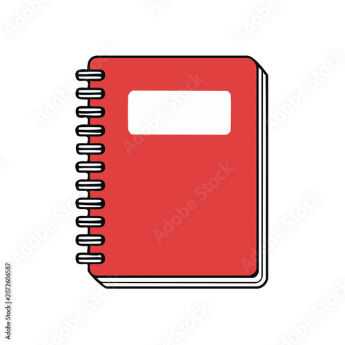 Red smartphone flat vector illustration