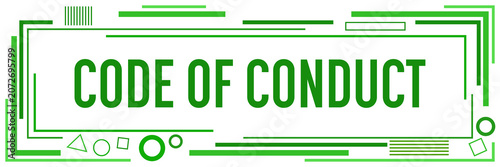 Code Of Conduct Lines Squares Shapes Horizontal Green 