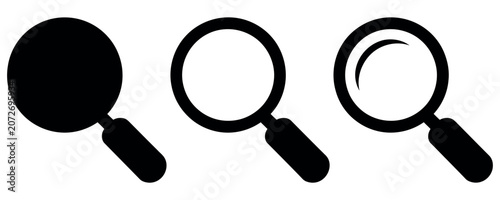 Konstfotografi Magnifying Glass Search Icons Set Zoom Find Inspection And Discovery Symbols Col