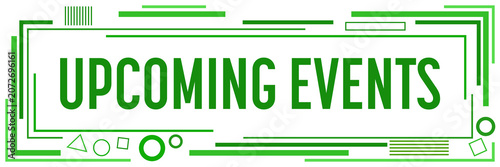 Upcoming Events Lines Squares Shapes Horizontal Green 