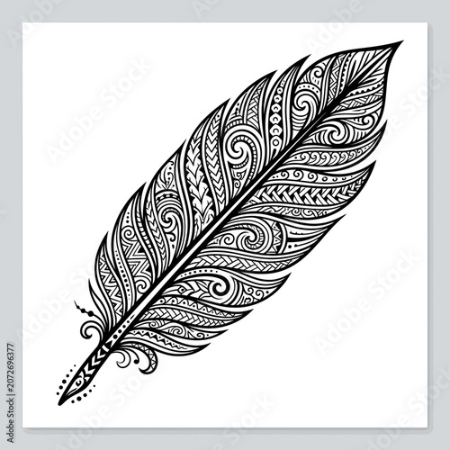 Intricate Tribal Feather Design