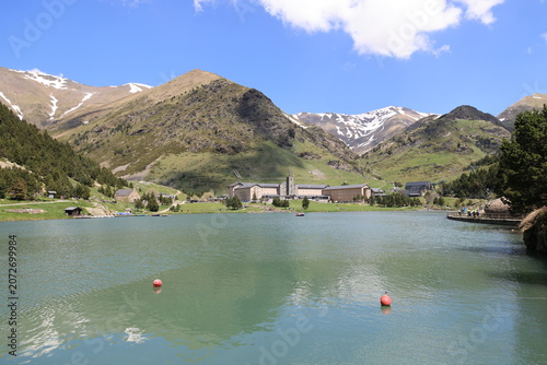 Fotografie Reservoir in a beautifully situated location Valley of Nuria, Spain