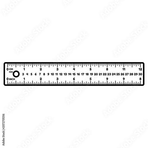 Ruler with Inch and CM measurements, Measuring Tool
