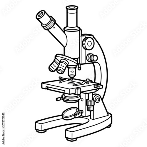 Scientific Microscope Illustration