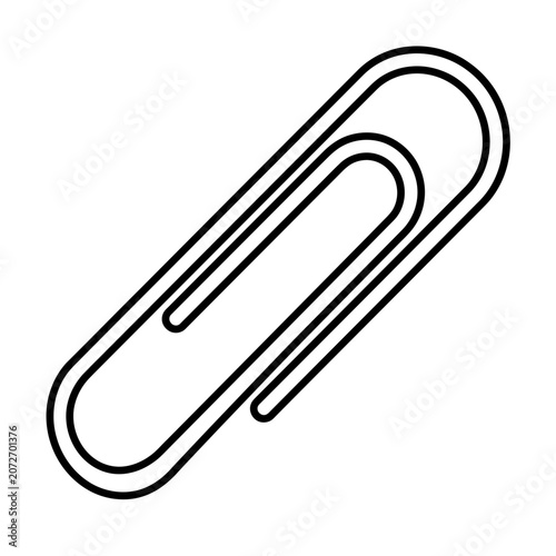 Simple paperclip illustration on white background