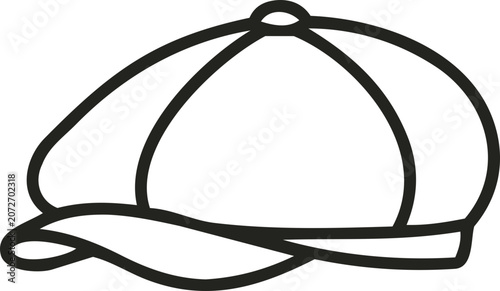 Konstfotografi Newsboy Cap Icon set, Newsboy caps Logo Oversized brim hat beanie, silhouette Ic