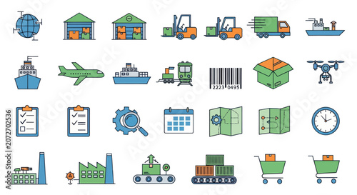 Logistics and Shipping Icons Collection.