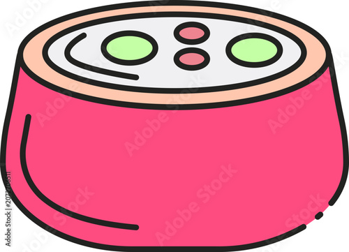 Modern Smart Home Voice Activated Speaker Device Icon Featuring Minimalist Pink Aesthetic Design