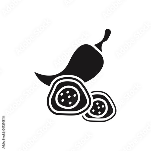 Cuadro en lienzo chili icons minimalist flat style design, chili Vector illustration on white bac