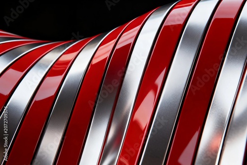 Red and Silver Striped Abstract Design