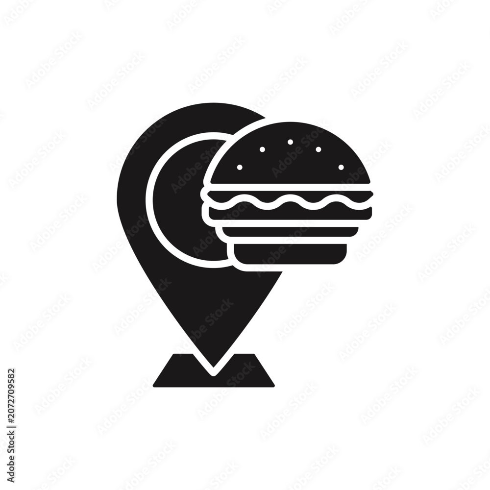 Fototapeta premium burger location icons minimalist flat style design, burger location Vector illustration on white background