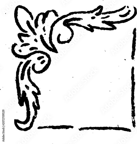 Hand Drawn Decorative Corner Flourish Vector Drawing