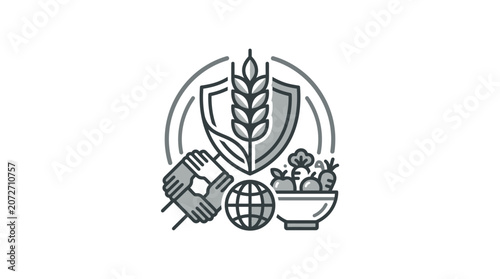 Icon representing global food security and sustainable agricultural cooperation.