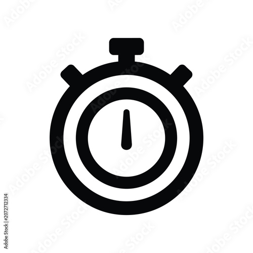 Photos Stopwatch icon with simple lines during a time challenge on a white background r
