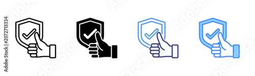 Foto Reliability Icon Set Multiple Style Collection
